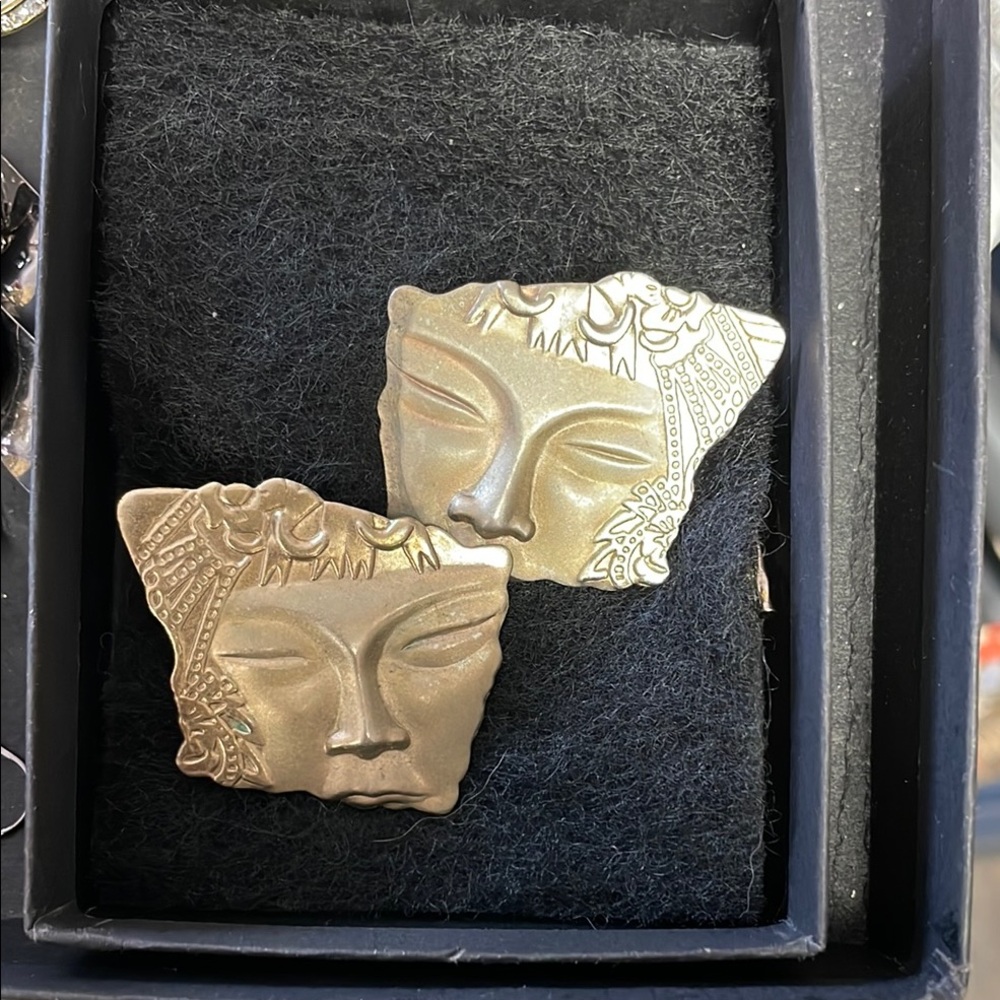Gold Face Earrings